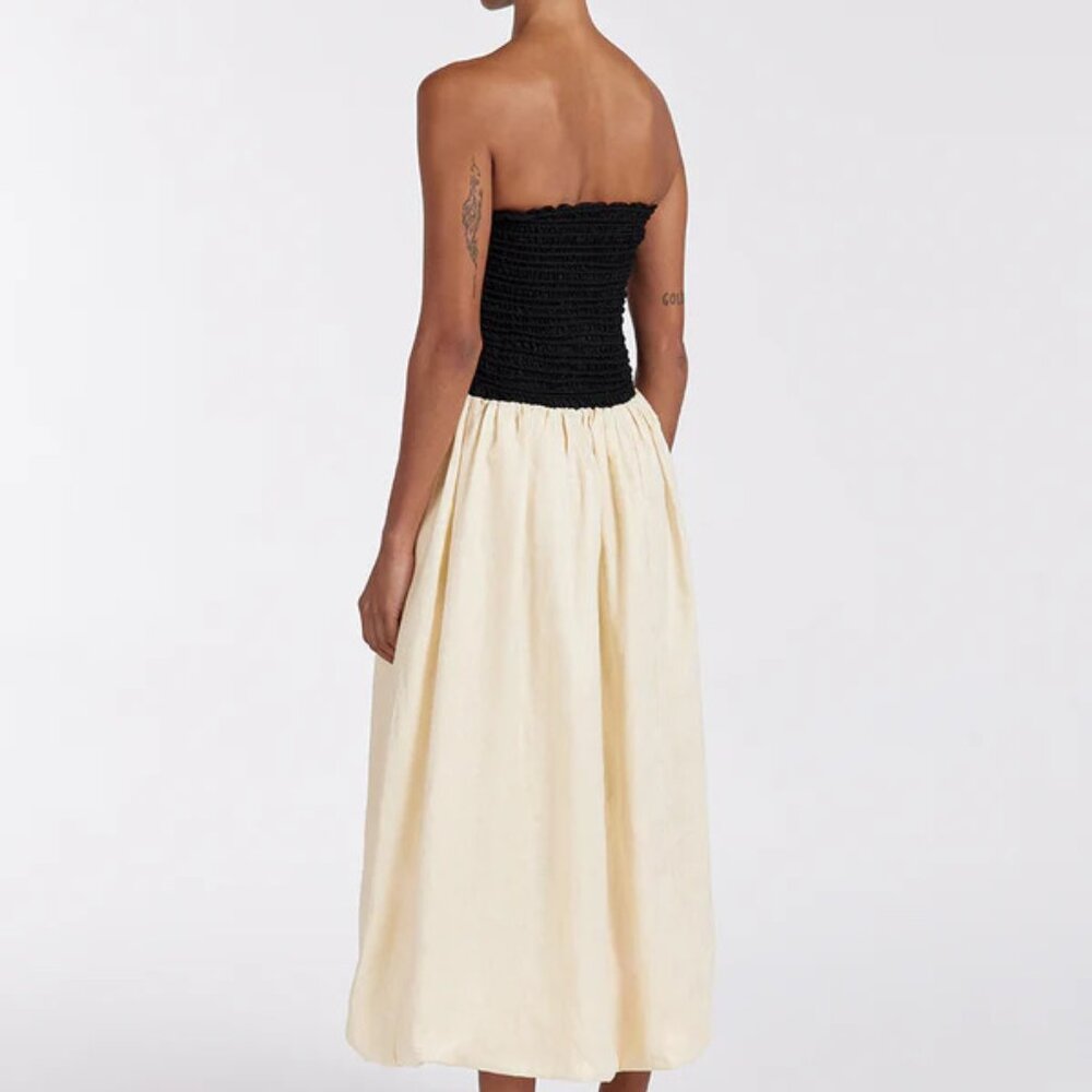 DISSH LEN BLACK STRAPLESS MIDI DRESS - Picture 3 of 5